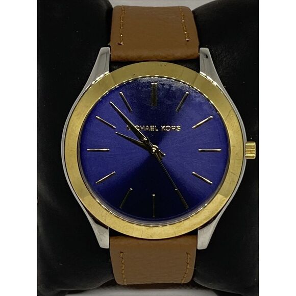 Michael Kors Slim Runway MK3479 Women's Brown Leather Analog Dial Watch EY183 - Picture 2 of 12